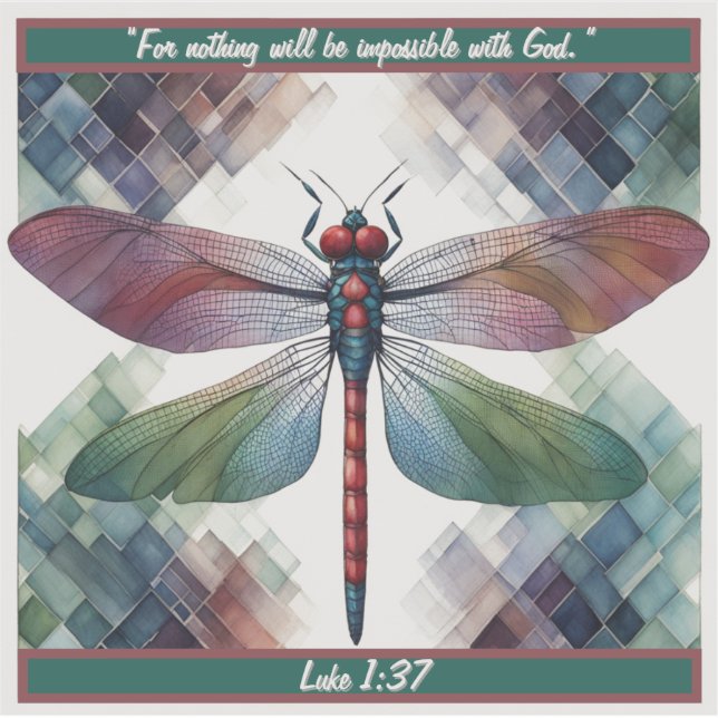 Sticker Géo Libellule personnalisable (Devant)