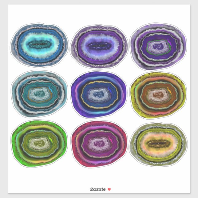 Sticker Géodes Crystal Rocks (Feuille)