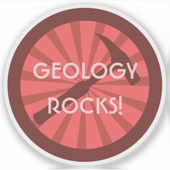 Sticker géologie rocks! Vinyle marteau de marteau du géolo (Devant)