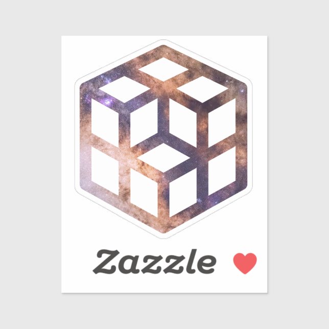 Sticker Géométrie Astrométrique de la grille du cube spati (Feuille)