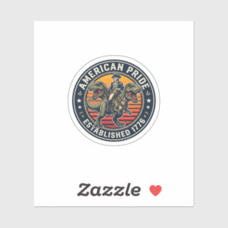 Sticker George Washington patriote chevauchant le T-Rex Am