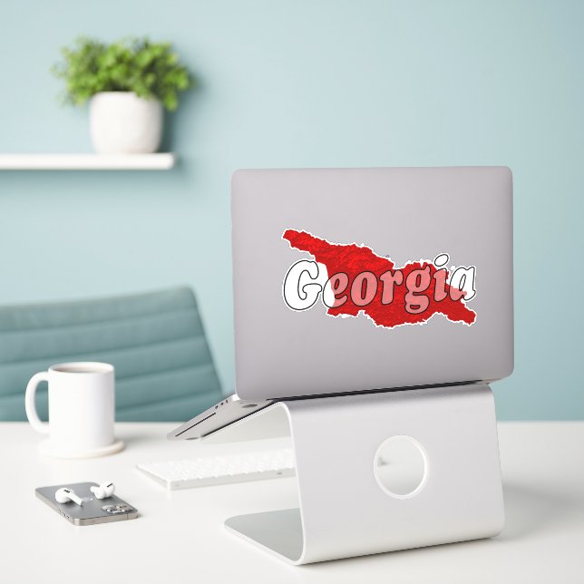 Sticker Géorgie (Ordinateur portable sur le bureau)