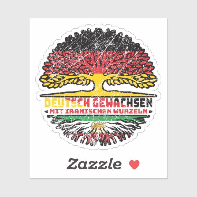 Sticker German Grown, Iranian Roots – Lion and Sun (Feuille)