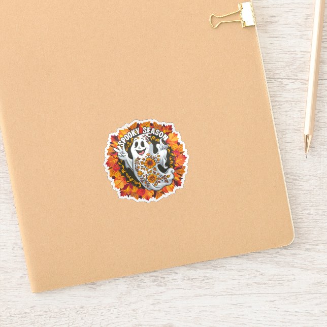 Sticker Ghost de dessin mignon mais effrayant (Carnet)