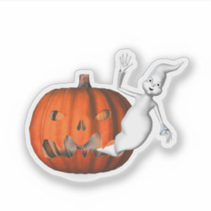 Sticker Ghost Jack-o'-lantern Halloween drôle