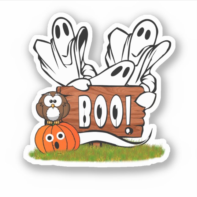 Sticker Ghosts et amis Halloween (Devant)