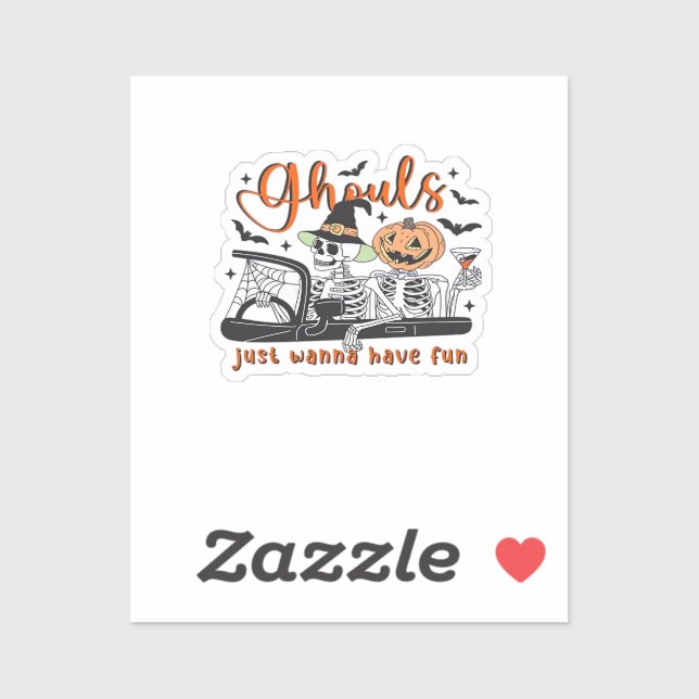 Sticker Ghouls Just Wanna Amusement - Halloween Skeletons  (Feuille)