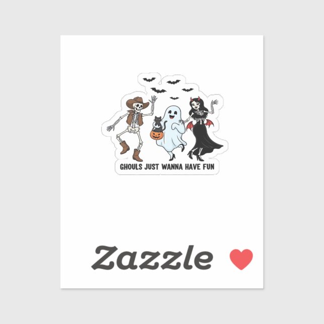 Sticker Ghouls veut juste s'amuser - Danser Squelette Spoo (Feuille)