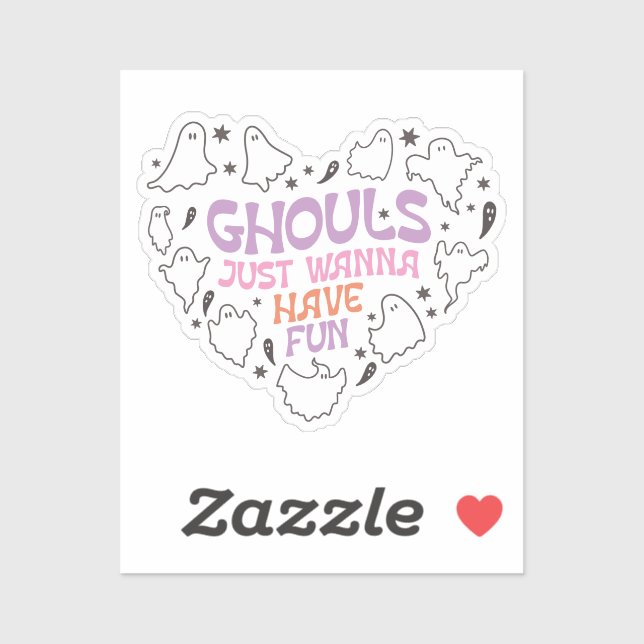 Sticker Ghouls veut juste s'amuser Halloween (Feuille)