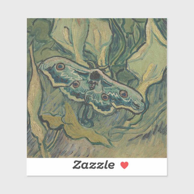 Sticker Giant Peacock Moth (1889) par Vincent van Gogh (Feuille)