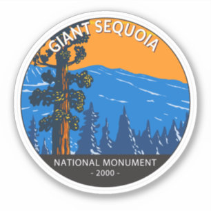 Sticker Giant Sequoia National Monument California Vintage