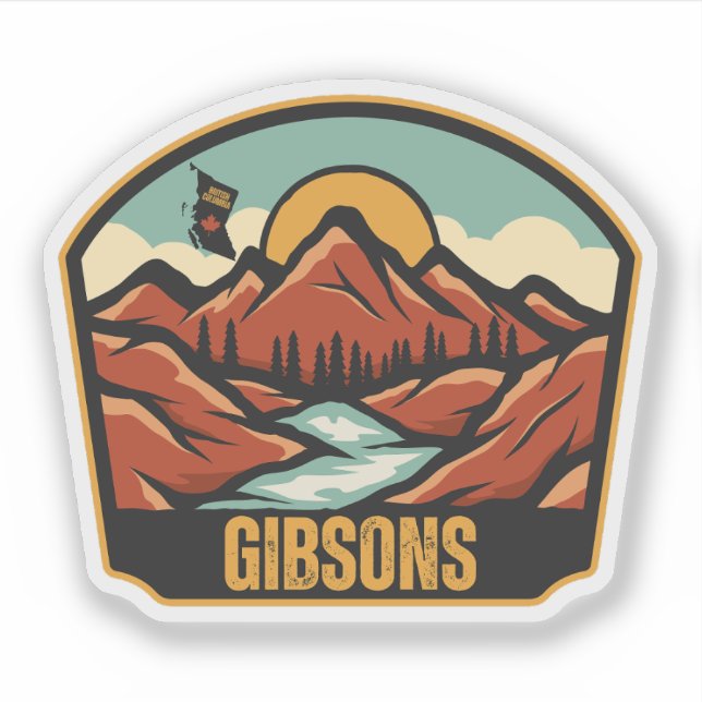 Sticker Gibsons, Colombie-Britannique (Devant)