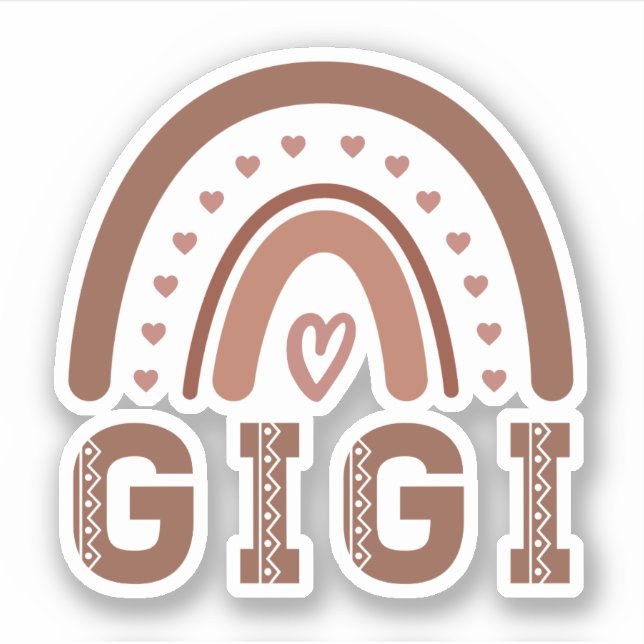 Sticker Gigi Boho Arc-en-ciel de mignons cadeaux grand-mèr (Devant)