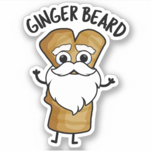 Sticker Ginger Beard Drôle Pain d'épices Pain d'épices Pun
