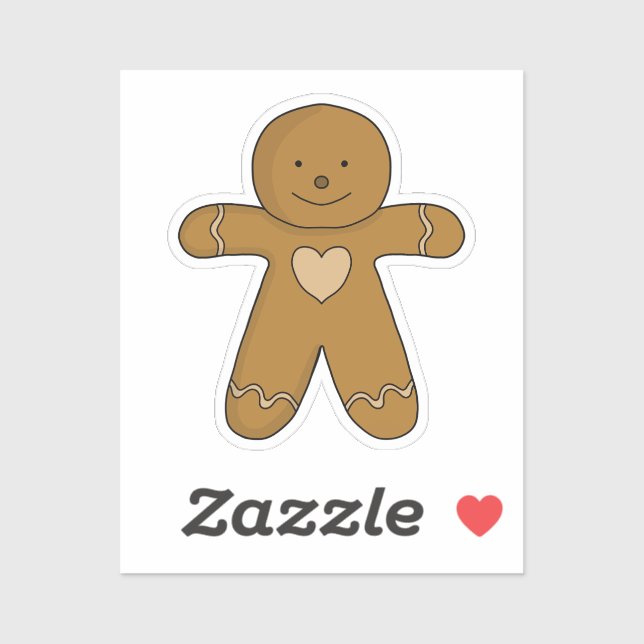 Sticker GingerBread Man Christmas Cookie (Feuille)