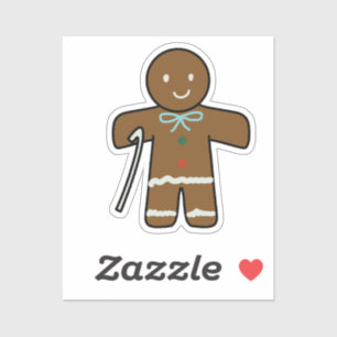 Sticker Gingerbread Mignon pour Livre et Cadeau Découpe Pe