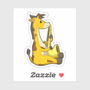 Sticker Girafe at Music with Saxophone.PNG