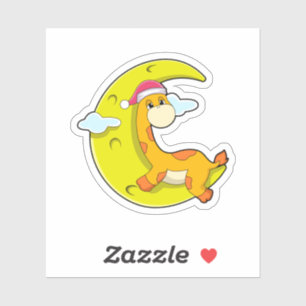 Sticker Girafe au coucher de la lune