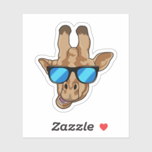 Sticker Girafe avec lunettes de soleil