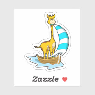 Sticker Girafe avec voilier