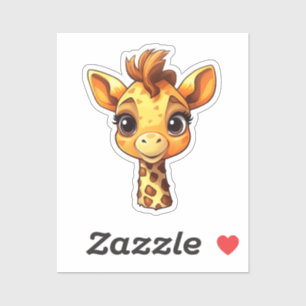 Sticker girafe de dessin animé