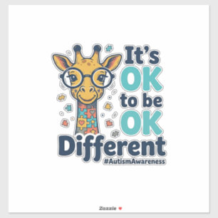 Sticker Girafe de sensibilisation à l'autisme C'est OK d'ê