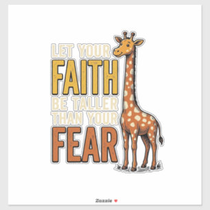 Sticker Girafe Faith Over Fear Chemise Vintage Chrétienne_
