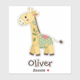 Sticker Girafe Patchwork Mignon