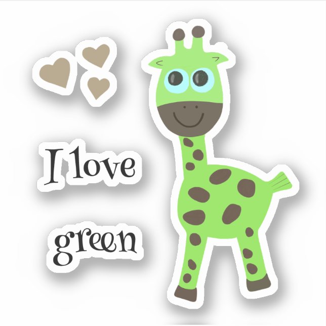 Sticker girafe verte (Devant)