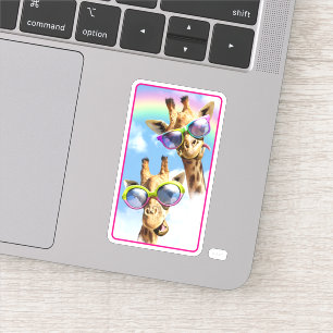 Sticker Girafes Avec Lunettes De Soleil