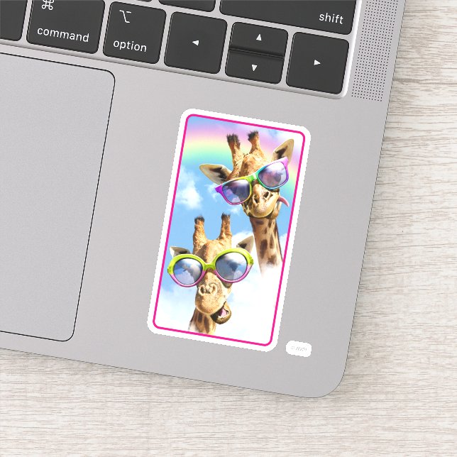 Sticker Girafes Avec Lunettes De Soleil (Détail)