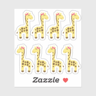 Sticker Giraffe Baby Girl Pink Bow Planner / Scrapbook