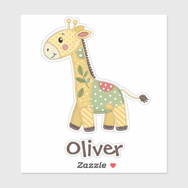 Sticker Giraffe en Patchwork (Feuille)
