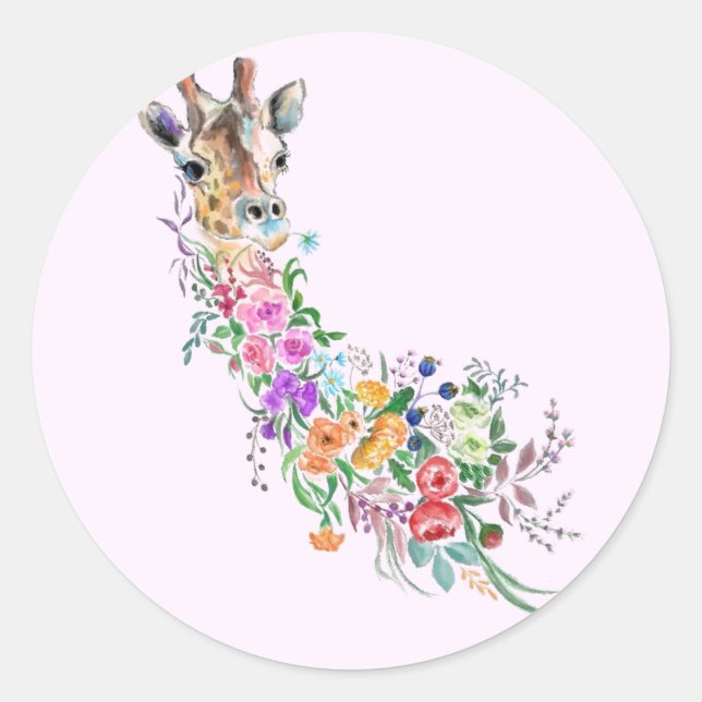 Sticker Giraffe Fleurs (Devant)