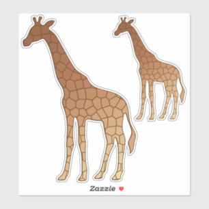 Sticker Giraffe géométrique moderne, cuivre et Brown
