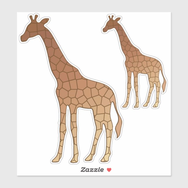 Sticker Giraffe géométrique moderne, cuivre et Brown (Feuille)