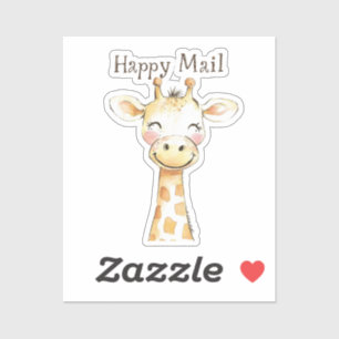 Sticker Giraffe Happy Mail