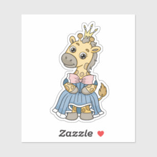Sticker Giraffe Princesse