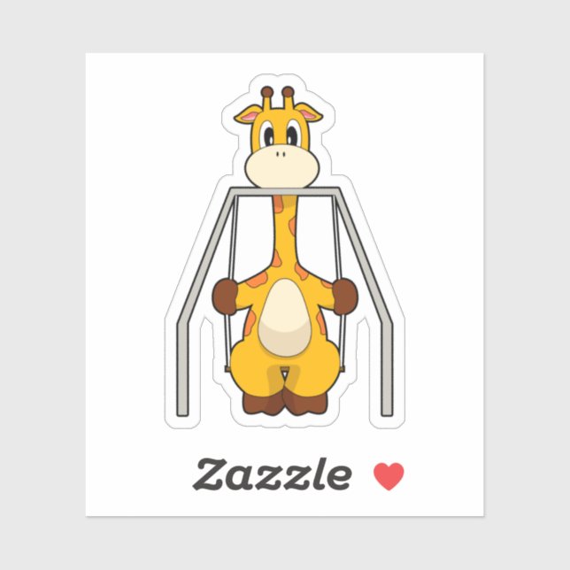 Sticker Giraffe Swing (Feuille)