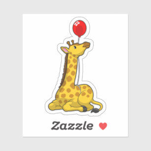 Sticker Giraffe with Balloon