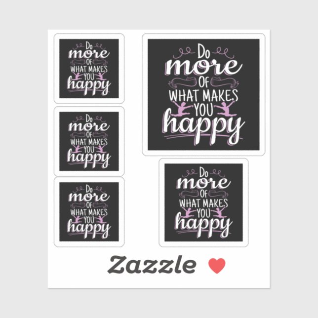Sticker Girls Gymnastique - Motivational Happy Cote (Feuille)