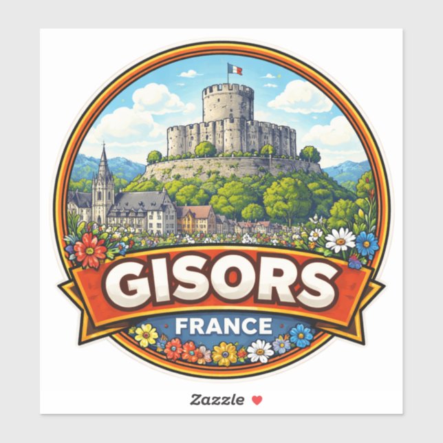 Sticker Gisors France  (Feuille)