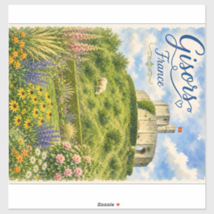 Sticker Gisors France Château Normandie aquarelle