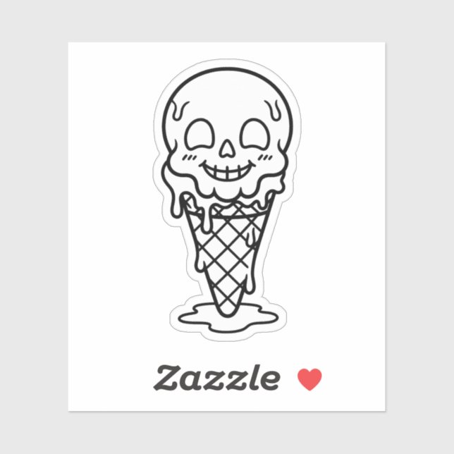 Sticker Glace de crâne à colorier Summerween (Feuille)