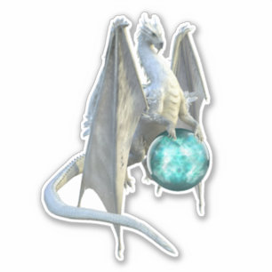 Sticker Glace Dragon neige hiver Sphère de verre
