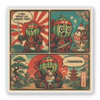 Sticker Glace Shogun Pastèque — Drôle de Procrastination