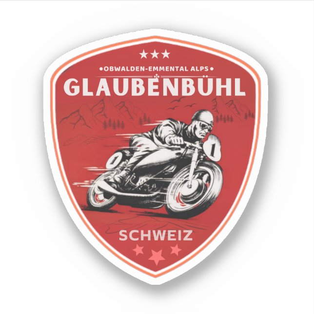 Sticker Glaubenbüelen pass Suisse alpes moto tour (Devant)