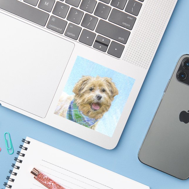 Sticker Glen of Imaal Terrier Peinture - Art original Chie (Ordinateur portable avec iPhone)