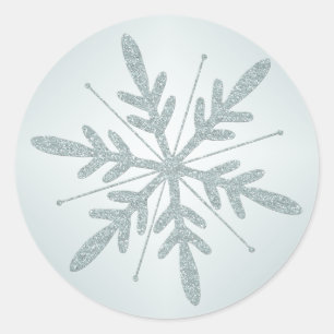 Sticker Glittery Green Snowflake