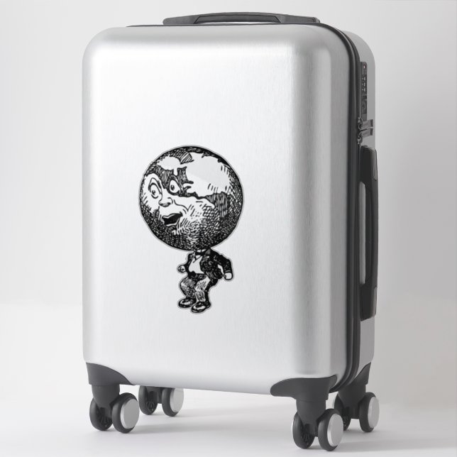 Sticker Globe Man (Sur valise)